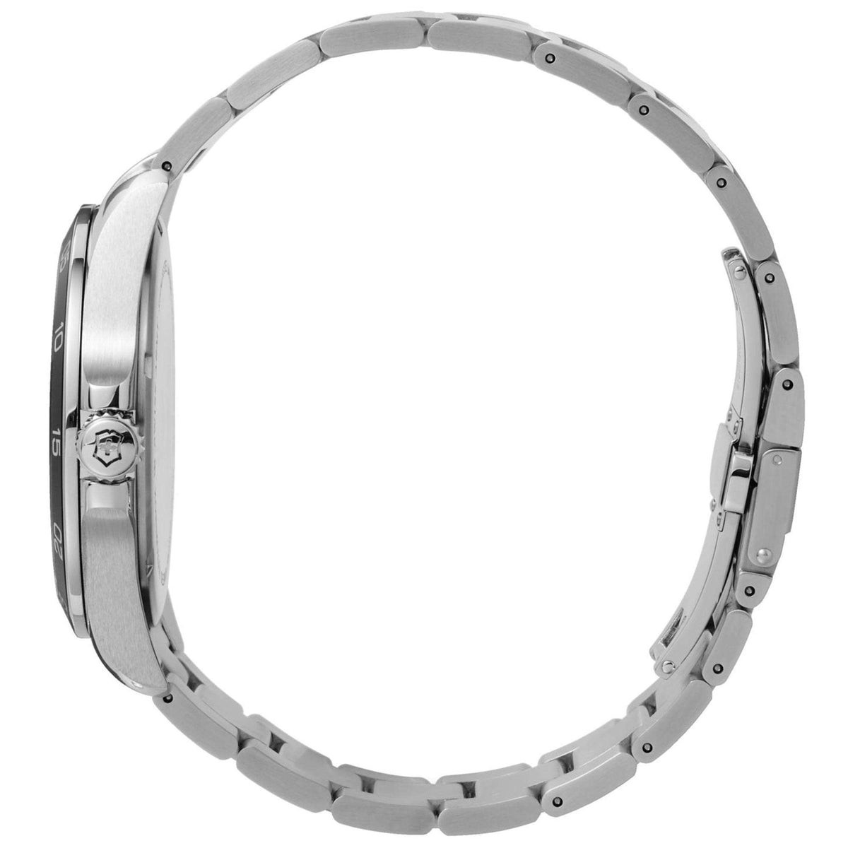 Stainless steel bracelet band for Victorinox Swiss Army mens watch, open angle