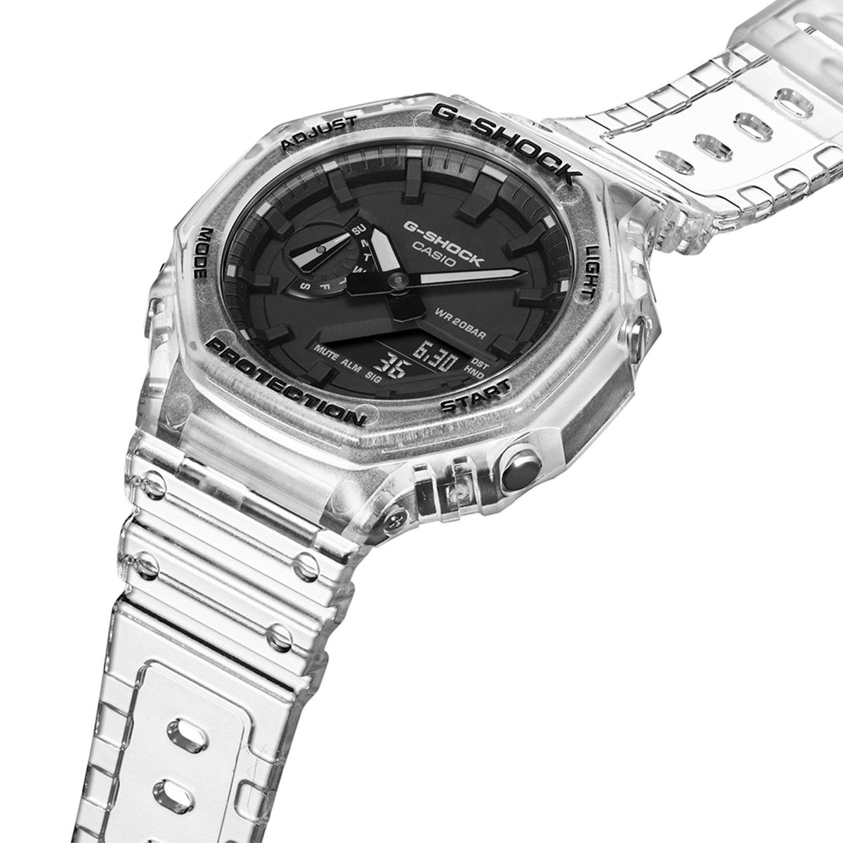 Casio G-Shock Octagon Series GA-2100SKE-7AER angled perspective front view