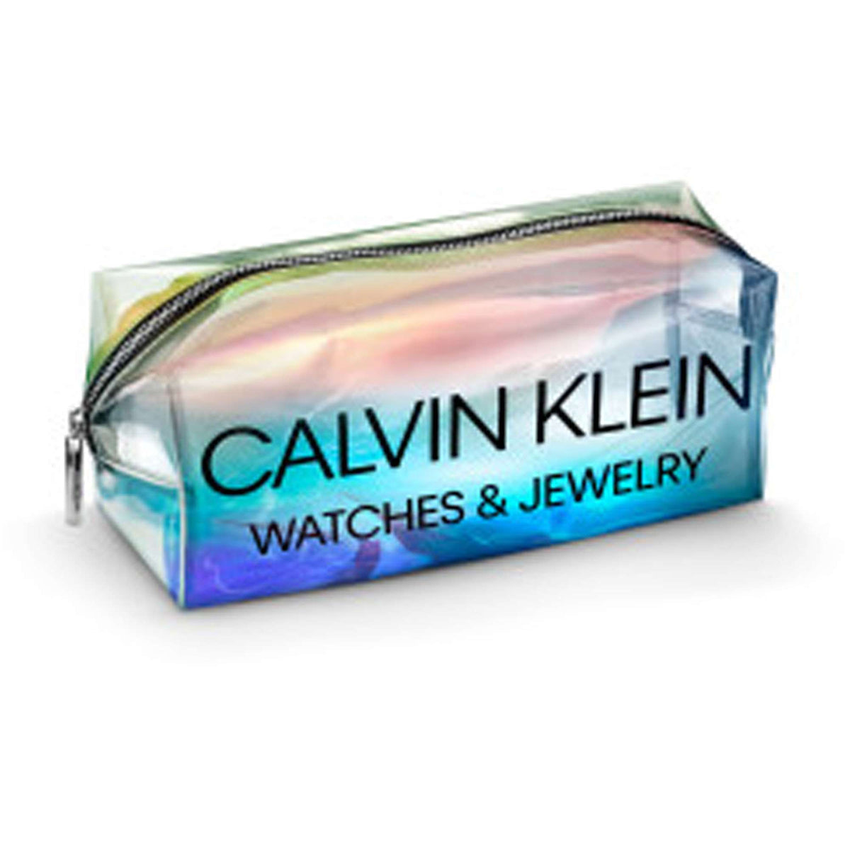 Calvin Klein Watch and Jewellery Pouch holographic translucent front view