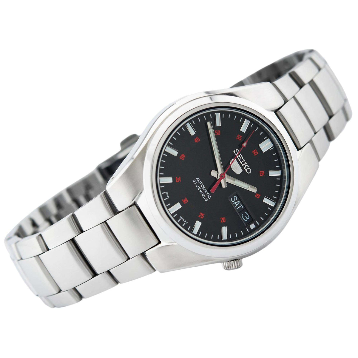 Seiko 5 Automatic Black Dial Steel Strap Men's Watch SNK617K1