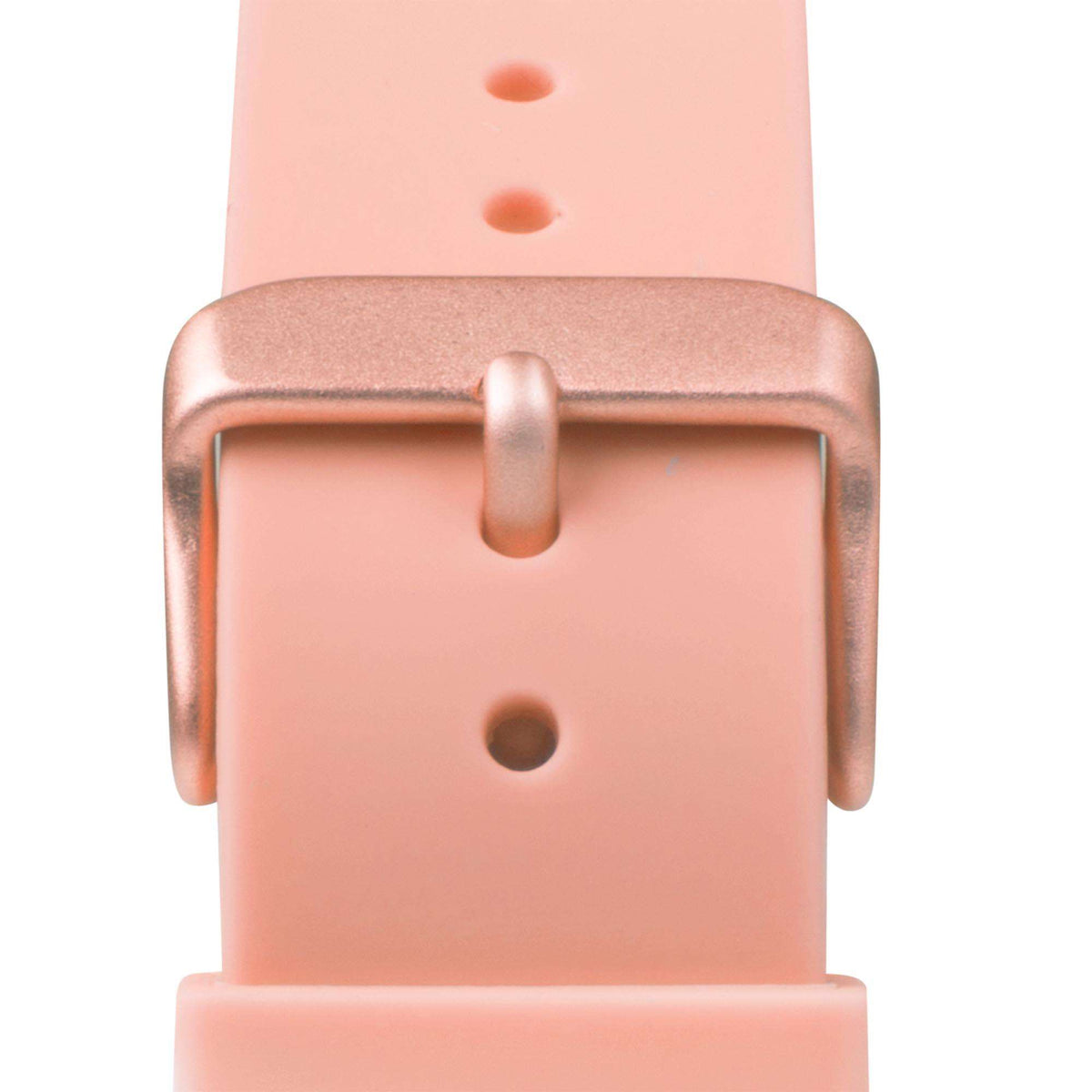 Pink silicone strap ladies quartz watch with rose-gold tone case and pink dial