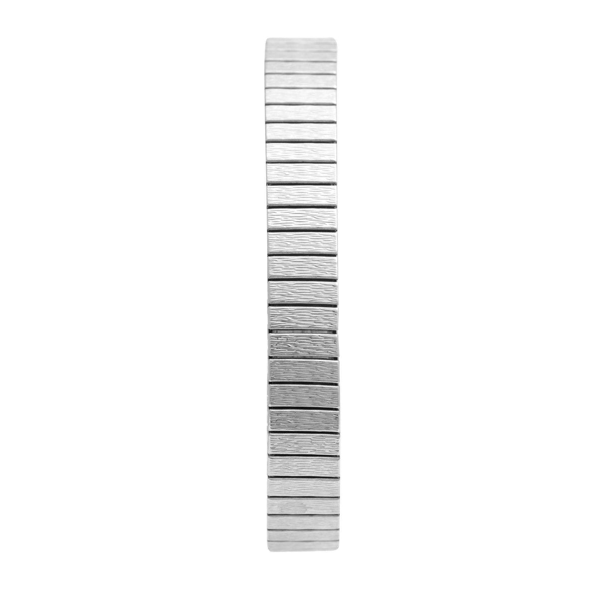 Stainless steel expanding bracelet band, horizontal ridged links, ladies watch