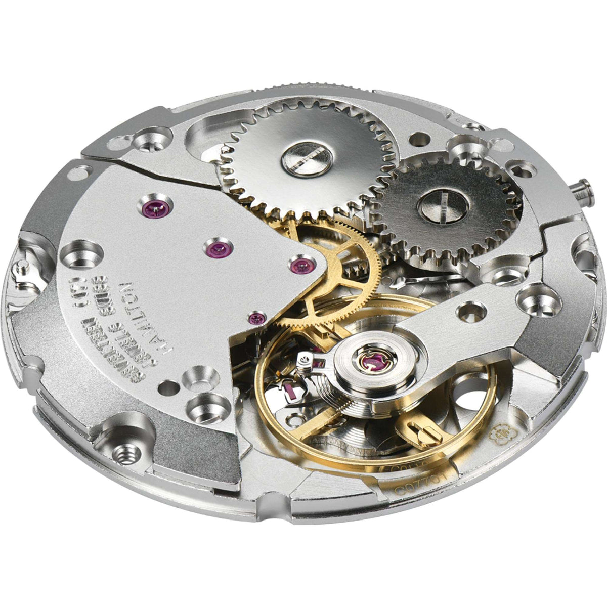 Hamilton Khaki Field H69439931 mechanical movement close up