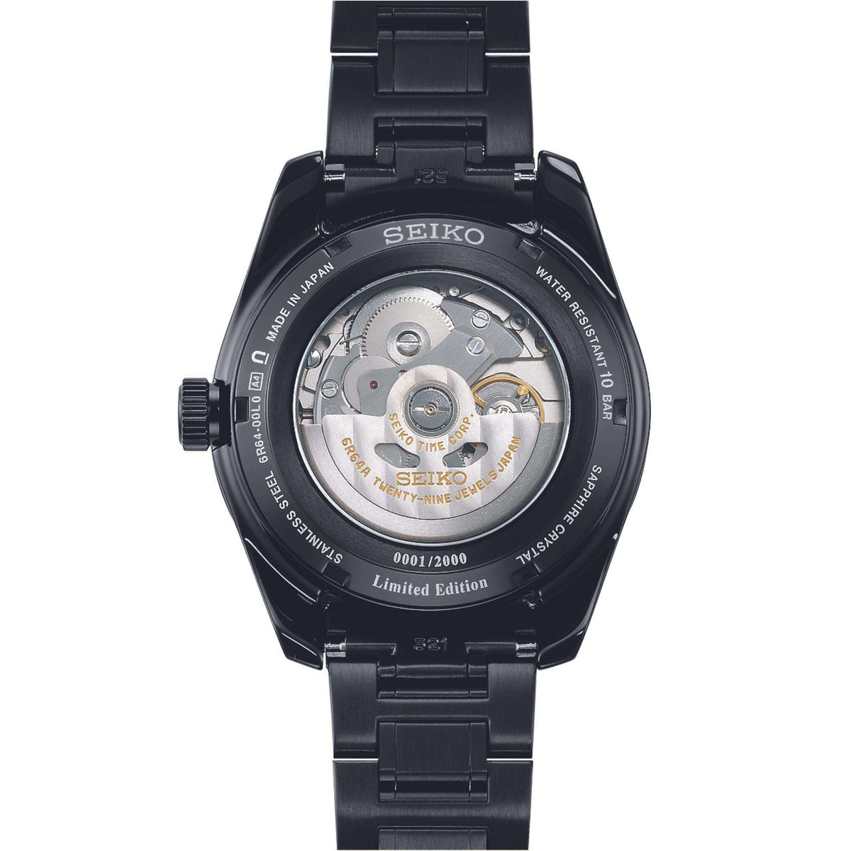 The exhibition sapphire crystal case back revealing the automatic movement caliber