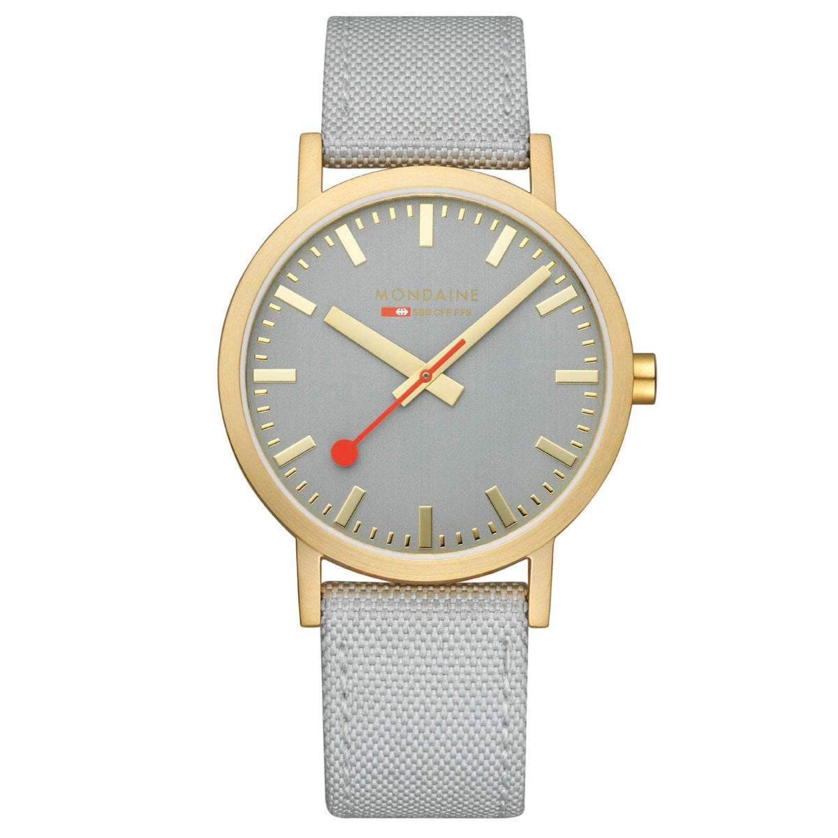 Mondaine Classic Quartz Grey Dial Textile Strap Unisex Watch A660.30360.80SBU