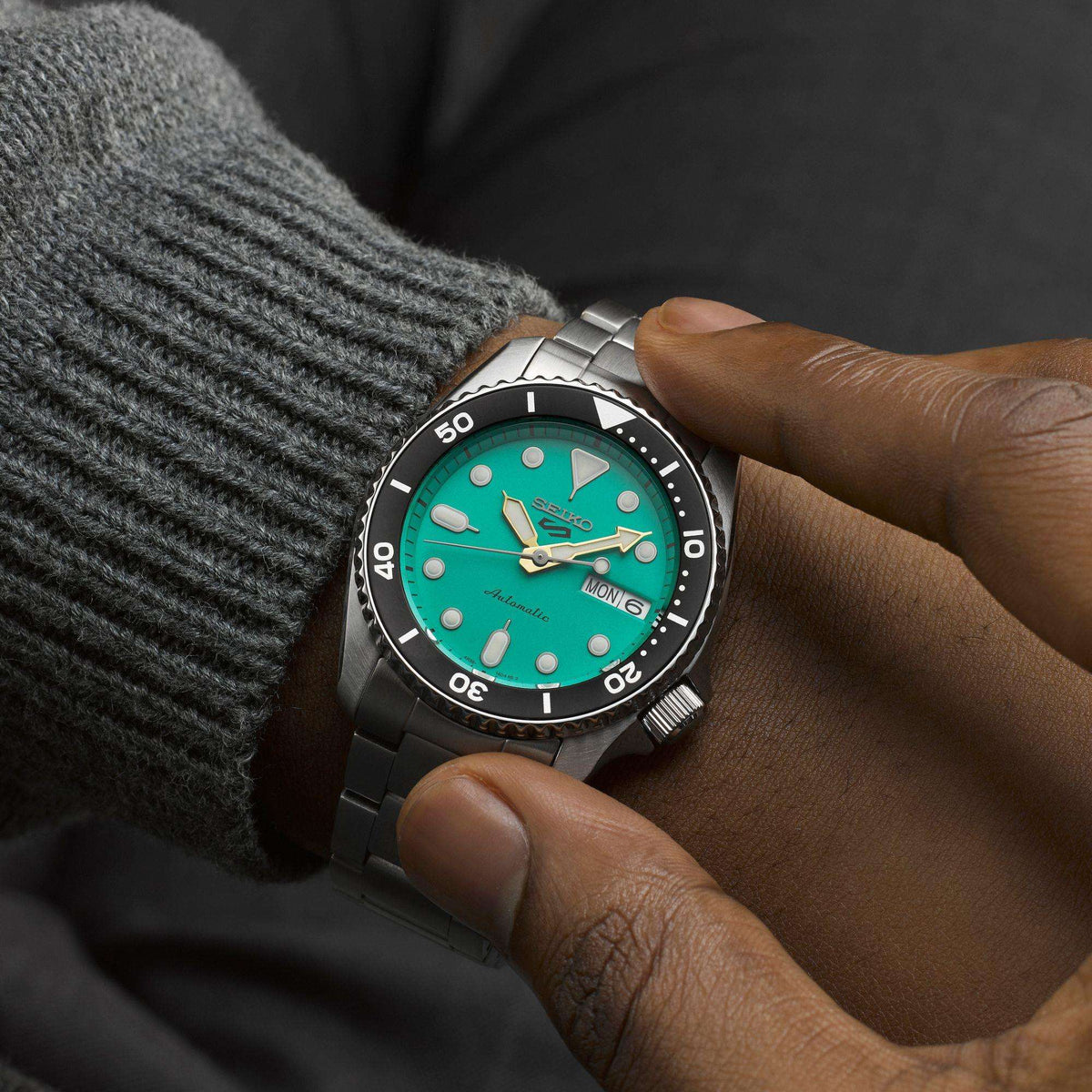 Seiko 5 Sports SKX "Midi" Reissue watch worn on a wrist.