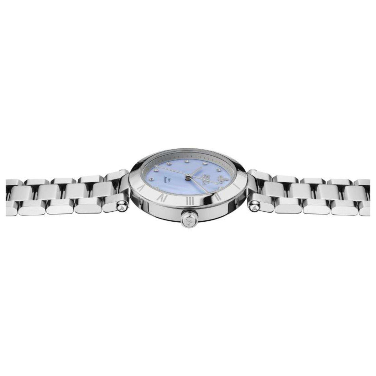 Vivienne Westwood Montagu VV206BLSL side profile showing slim steel case and crown