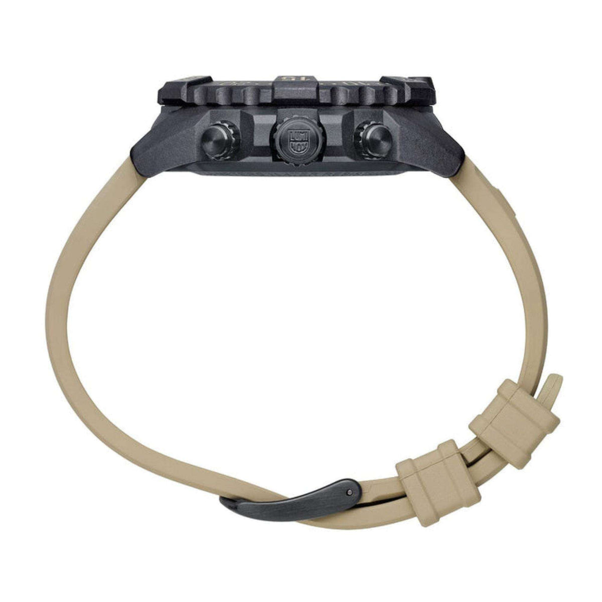 Luminox rubber watch strap with buckle clasp and textured strap ends