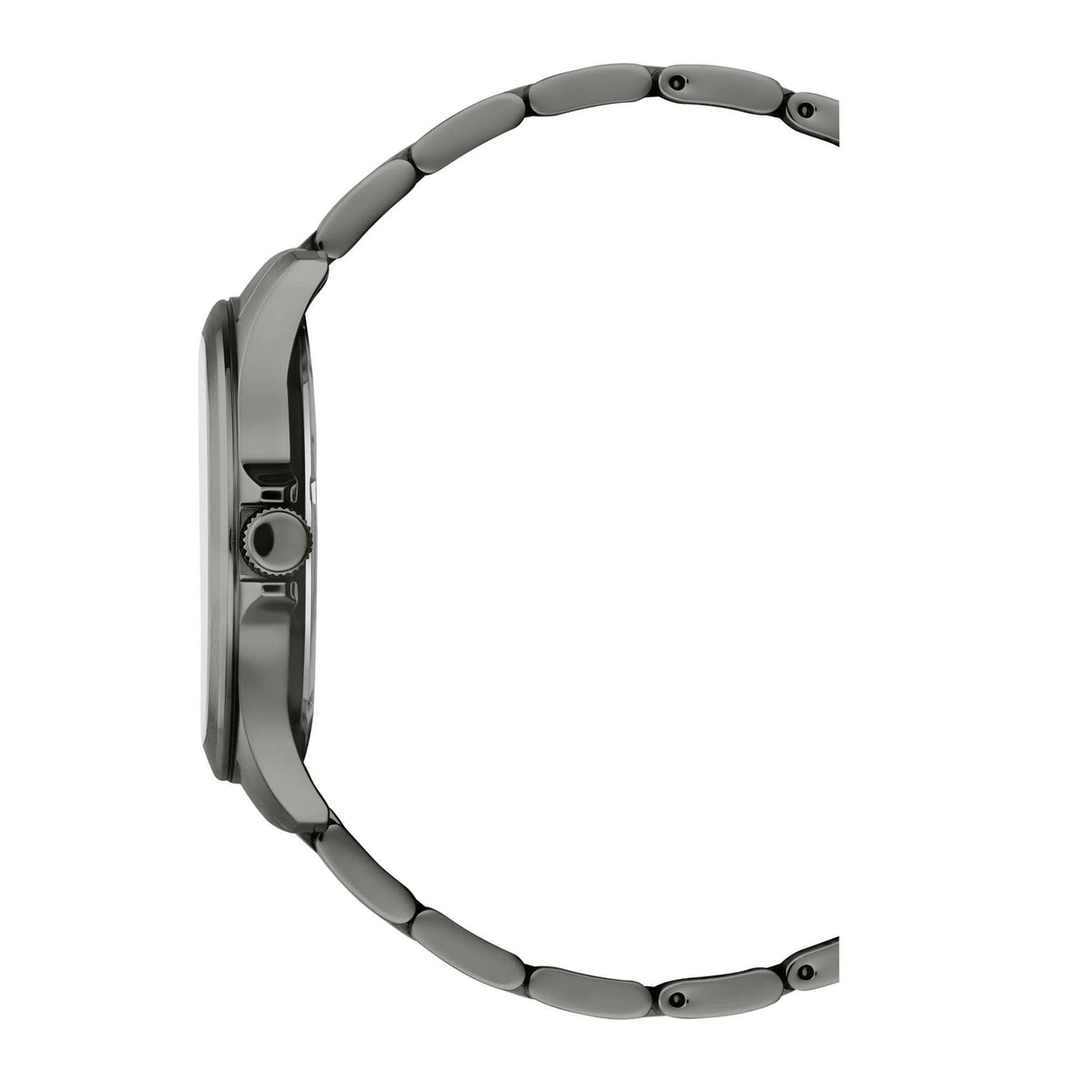 Men's stainless steel watch bracelet with link design and deployant-style clasp