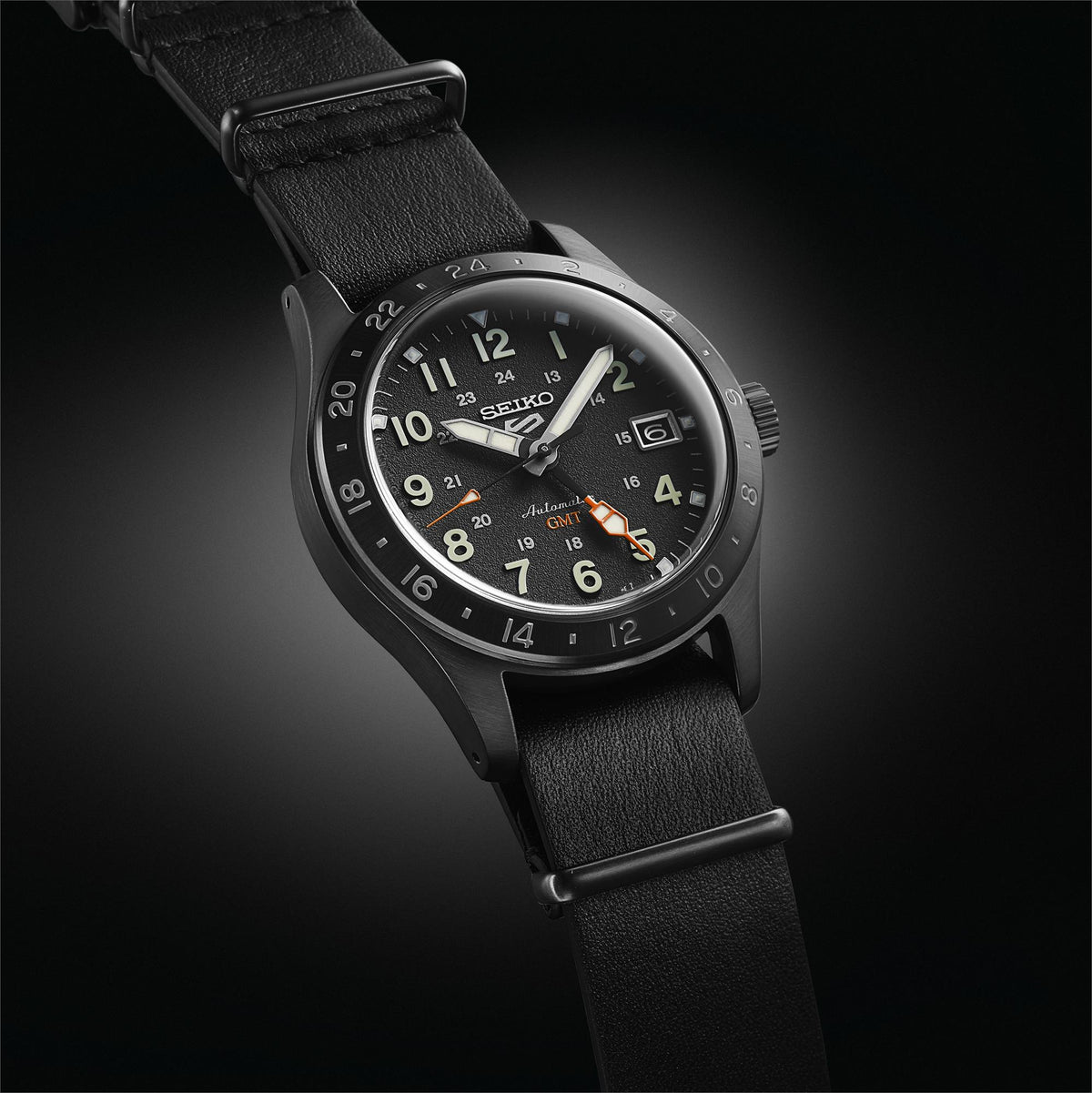 Seiko 5 Sports SSK025K1 angled studio view on dark background