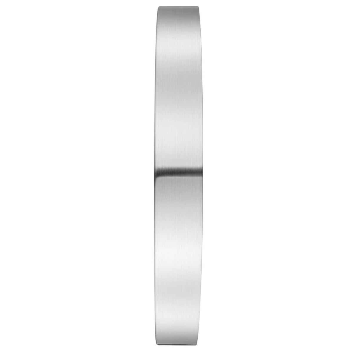 Side profile of Mondaine A995.CLOCK.16SBB brushed aluminum casing