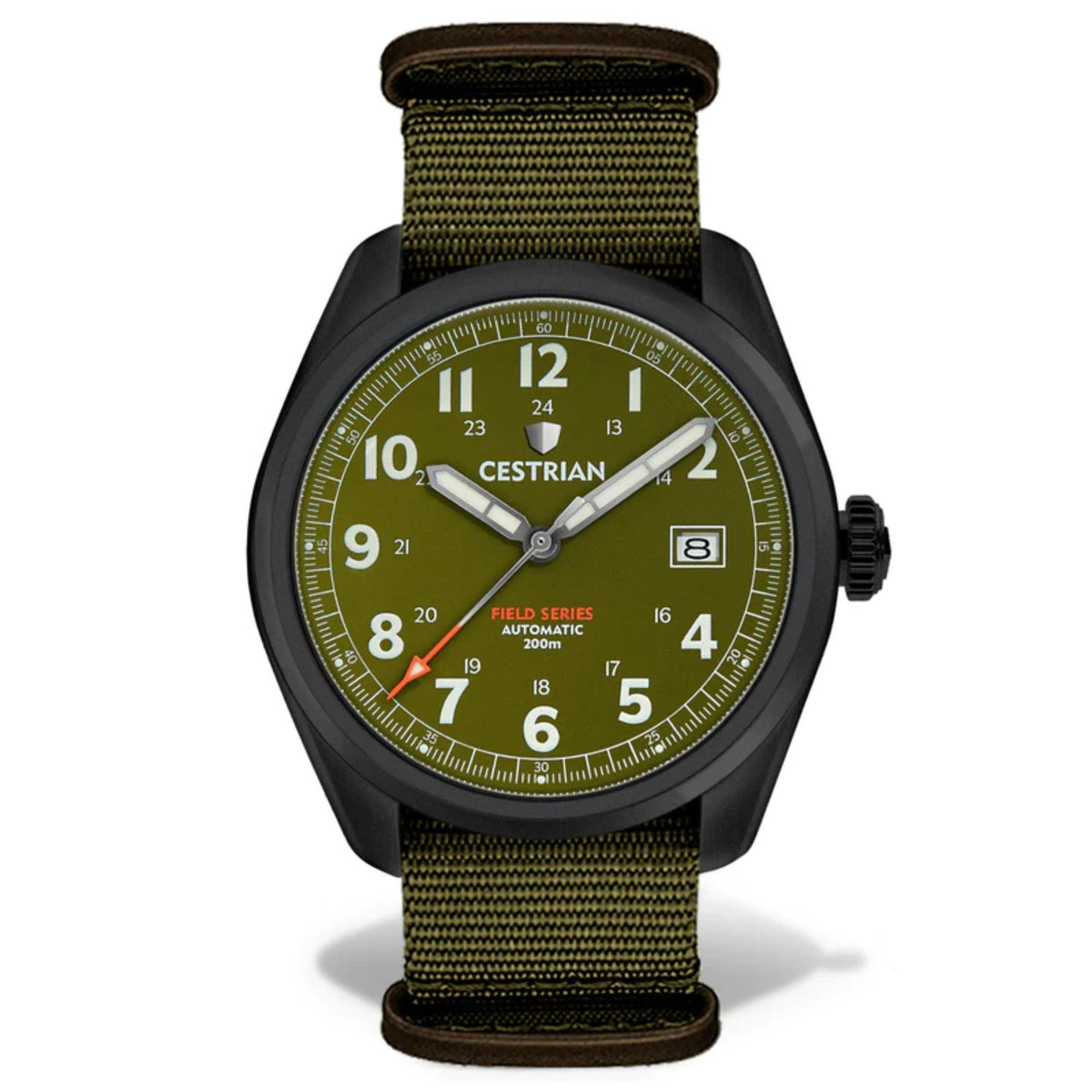 Cestrian Field Series Automatic Green Dial NATO Strap Mens Watch CF321N5660