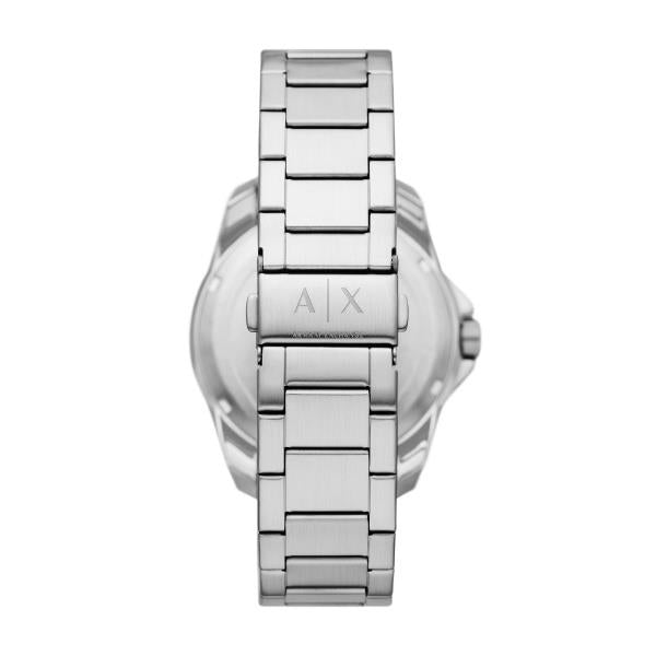 Men's Armani Exchange Spencer quartz watch, steel bracelet with clasp and AX engraving