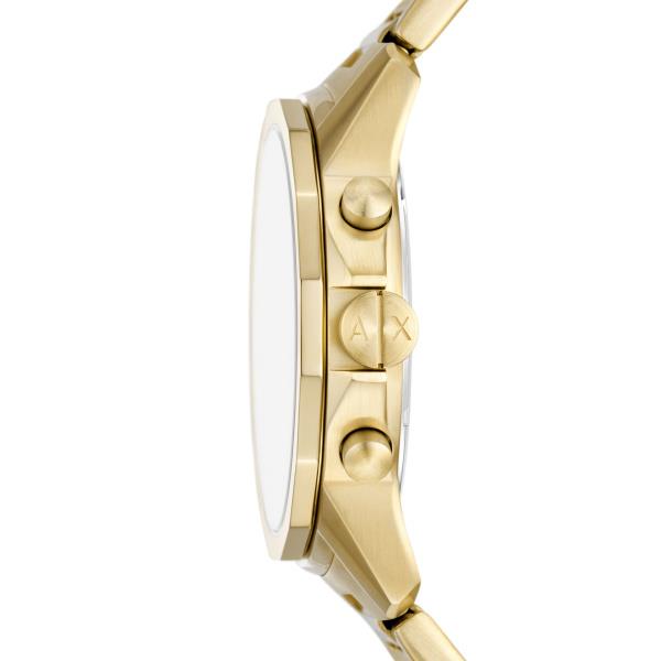 Armani Exchange Banks AX7151SET side profile view showing steel case profile, crown, and chronograph pushers