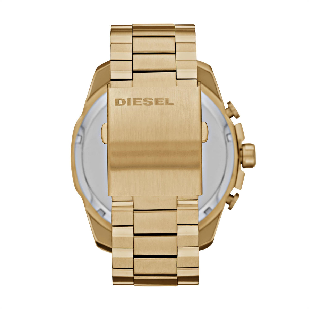 Gold Diesel watch on a white background