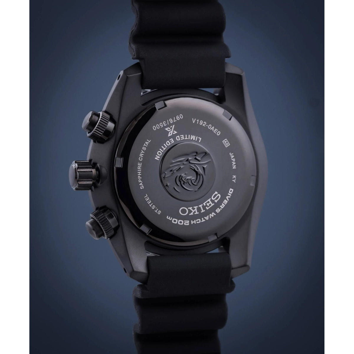 Seiko Prospex SSC761J1 case back and black silicone strap overview