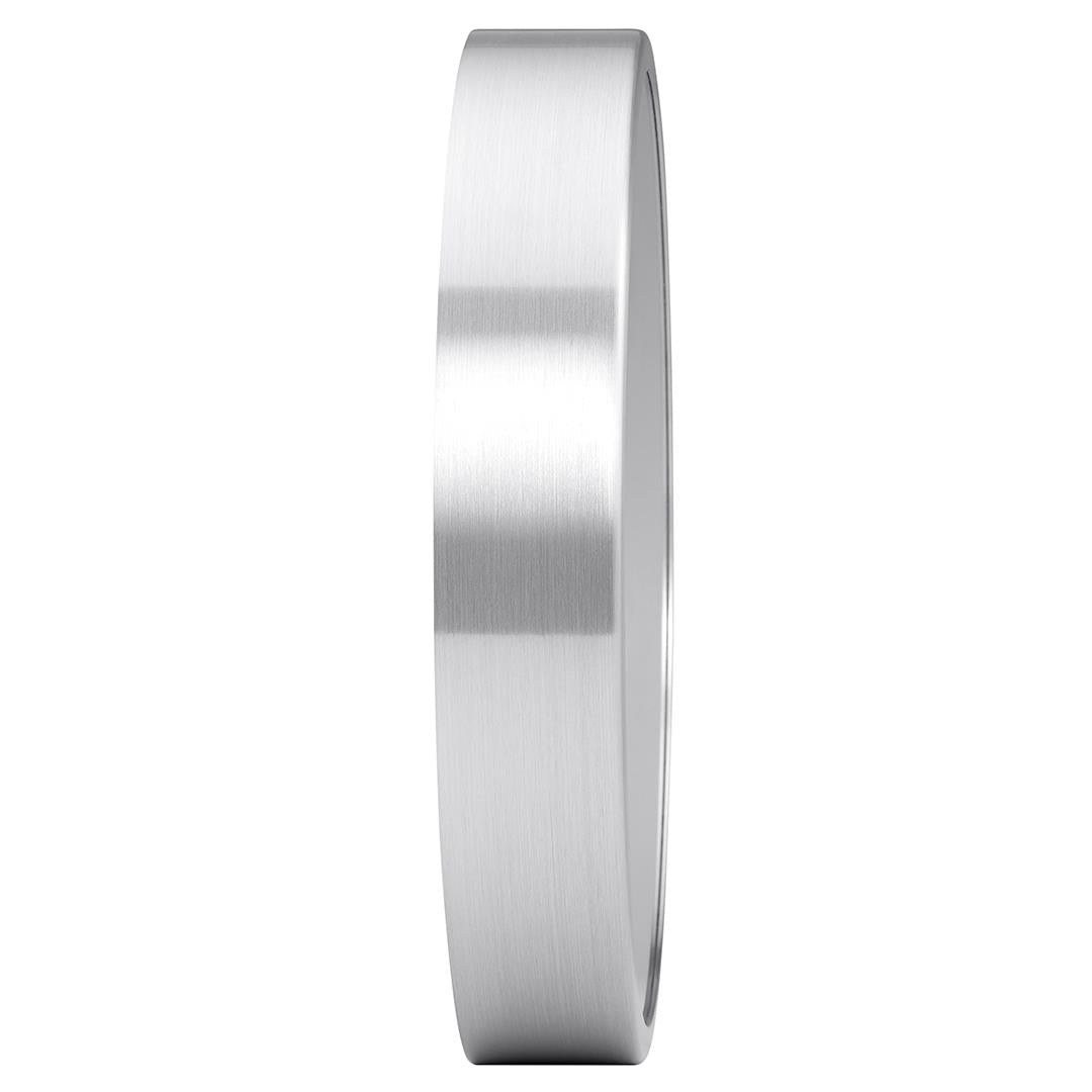 Silver aluminum wall clock case shown from the side, brushed metal finish