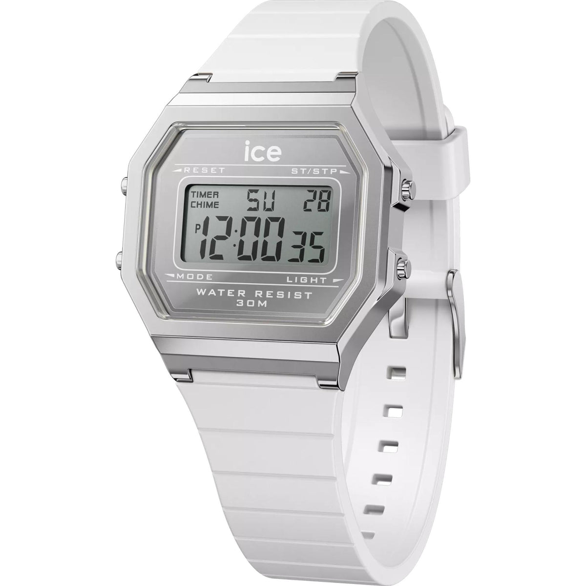 ICE Digit Retro Metal Digital White Silicone Strap Women's Watch 022734