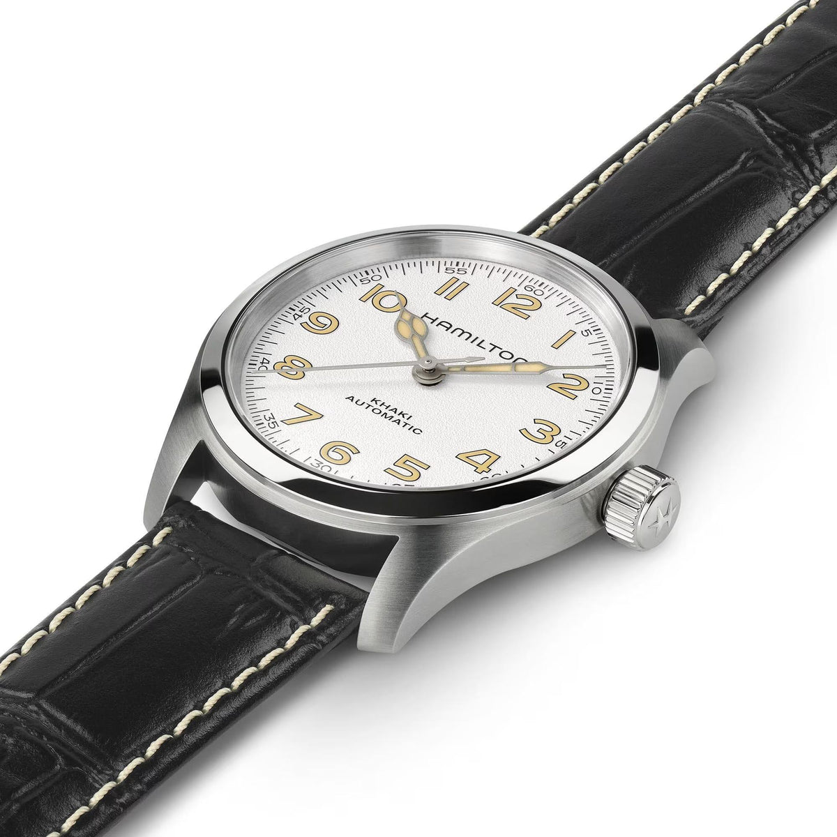 Hamilton Khaki Field Murph H70405710 thin bezel stainless steel case side profile