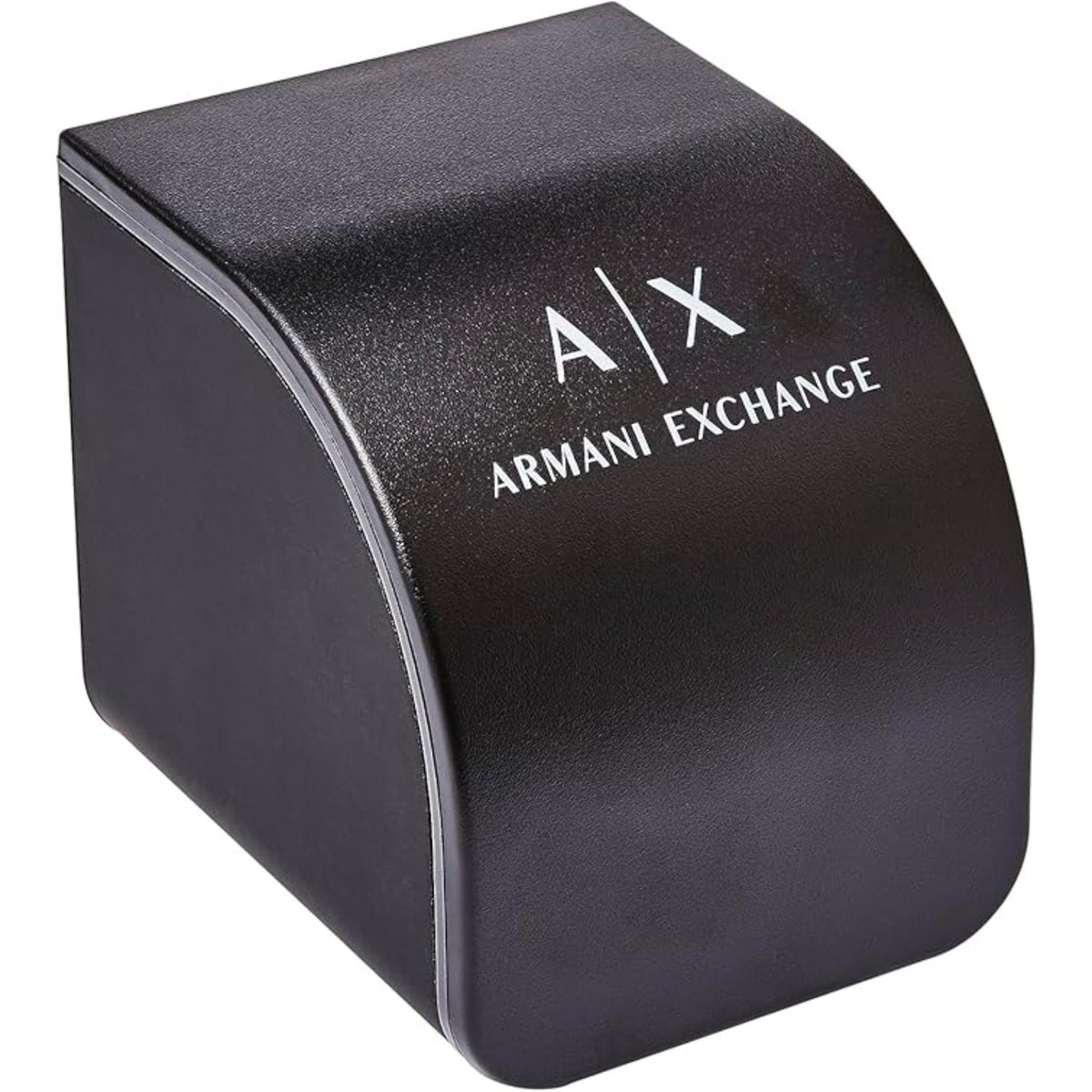 Black watch box with Armani Exchange A|X logo