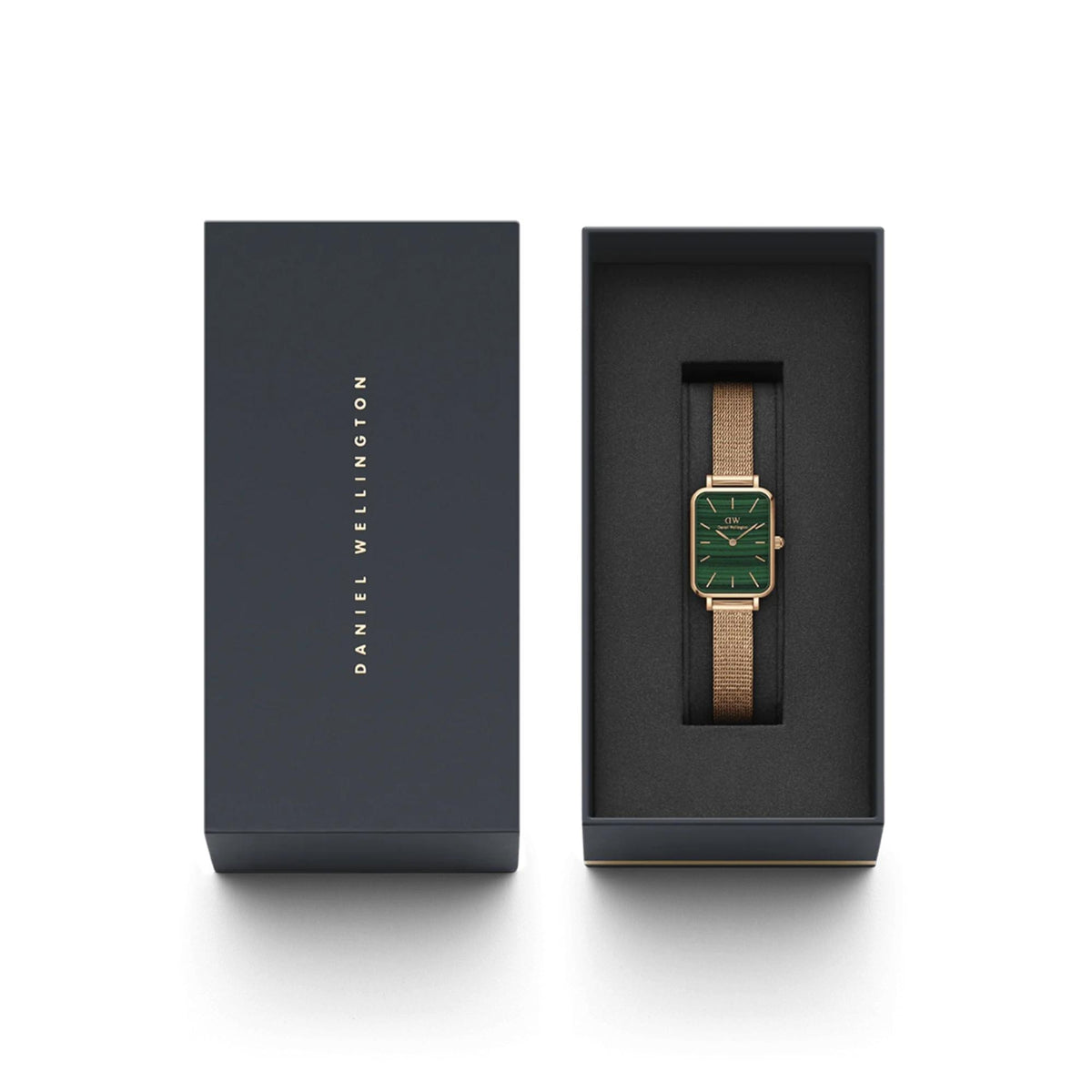 Daniel Wellington Quadro watch with green dial in gift box