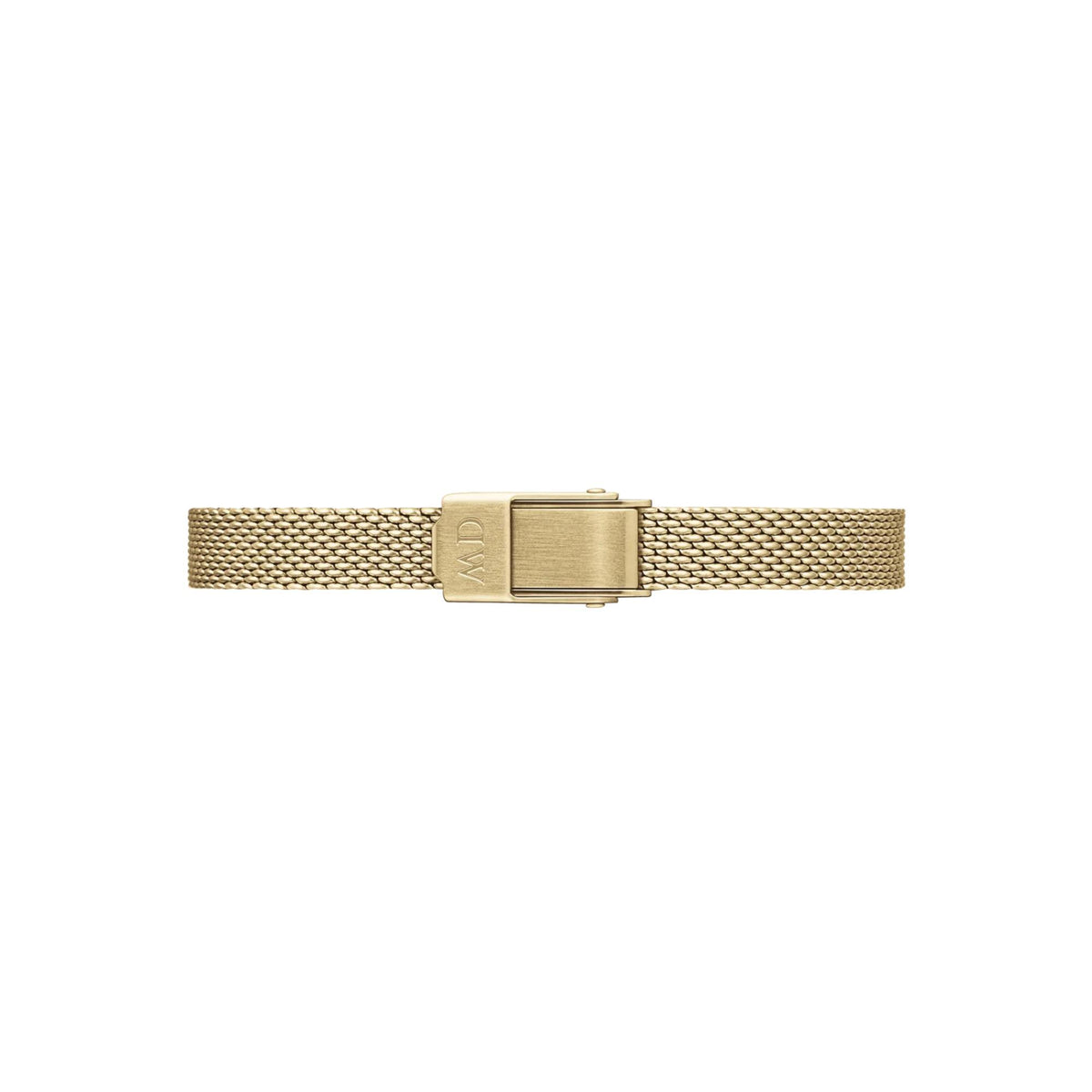 Gold-toned mesh watch bracelet with clasp for Daniel Wellington square watch