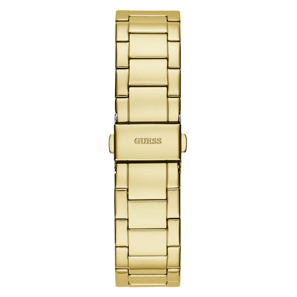 Gold-tone stainless steel bracelet watch with champagne dial and rectangular links