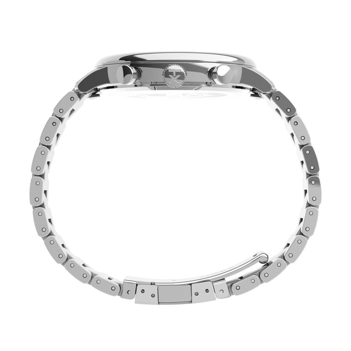 Stainless steel watch bracelet with linked metal band
