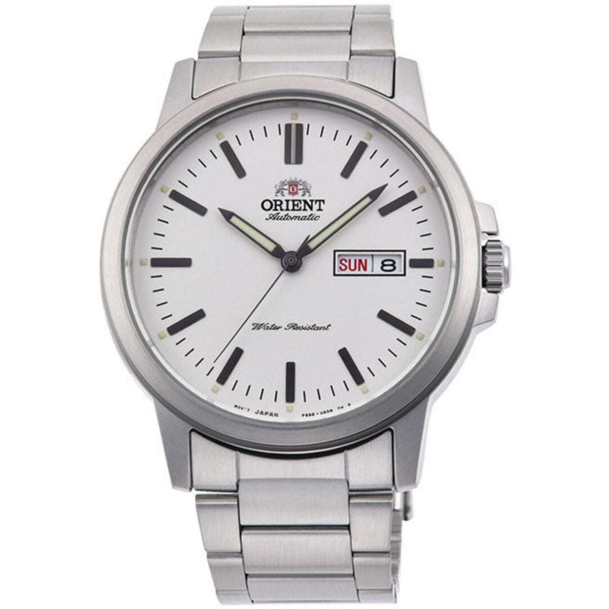 Orient Contemporary 42mm White Dial Steel Bracelet automatic watch RA-AA0C03S39B front view