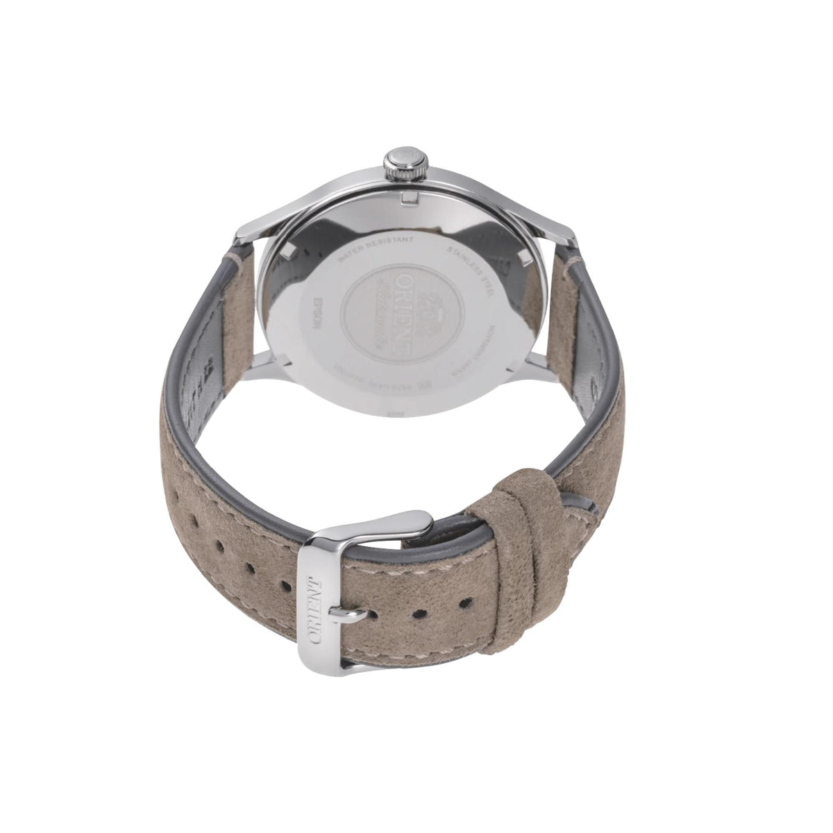 Orient Bambino RA-AC0P03L30B brown leather strap and buckle detail