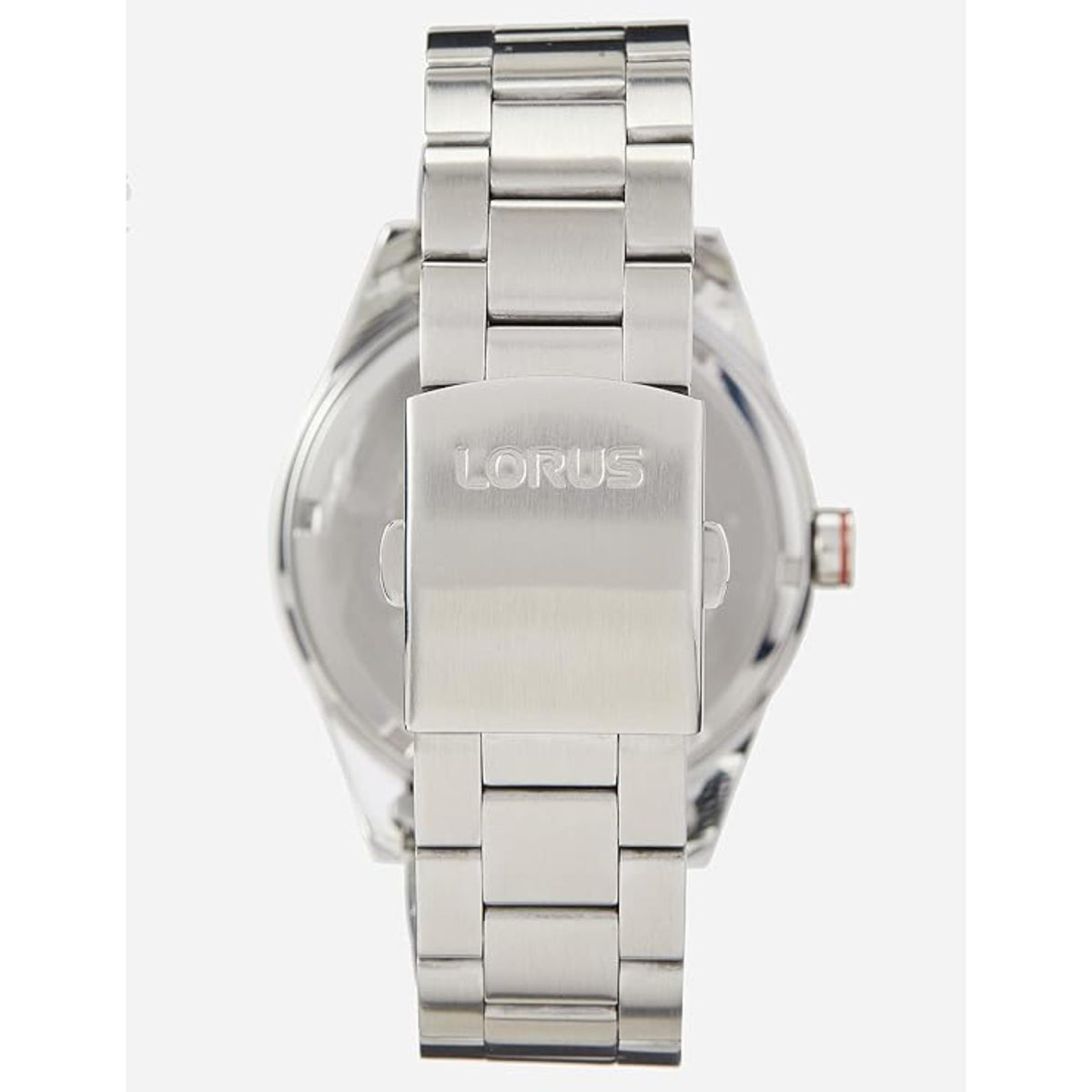 Stainless steel watch with bracelet and LORUS logo on the watch case top