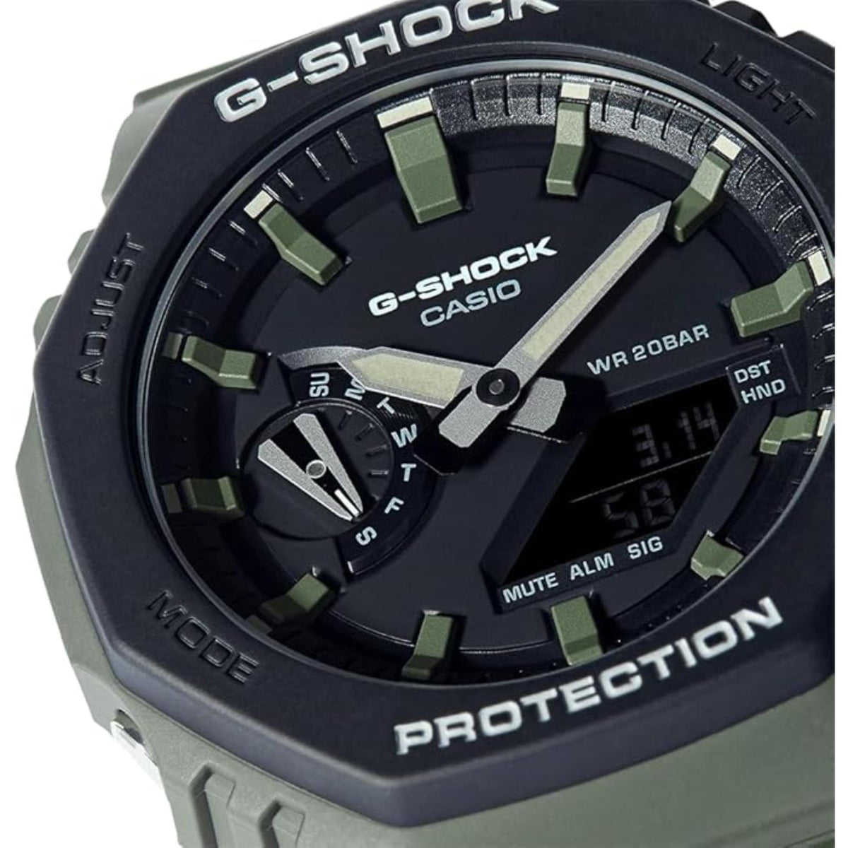 Casio G-Shock Street Utility GA-2110SU-3AER ana-digital dark dial close up
