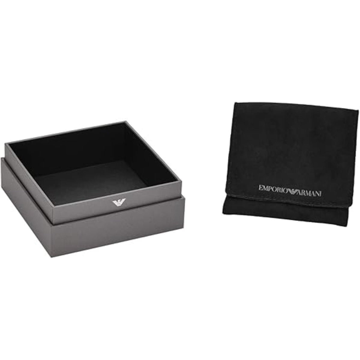 Emporio Armani necklace gift box with lid and folded storage pouch