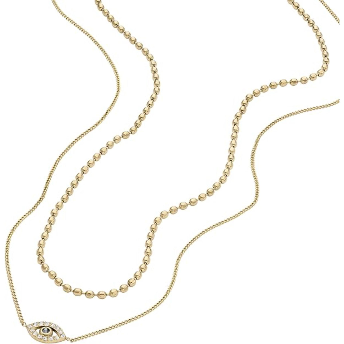 Fossil Stainless Heritage Station Women's Necklace JF04792710