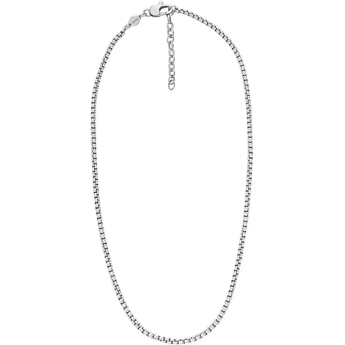 Stainless steel chain necklace with lobster clasp and short extender chain