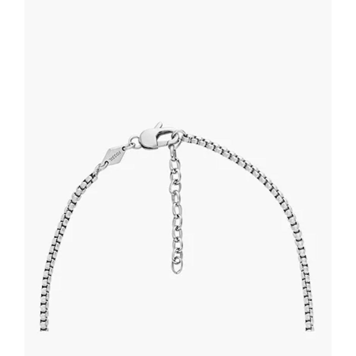 Stainless steel chain necklace with lobster clasp and dangling connector chain