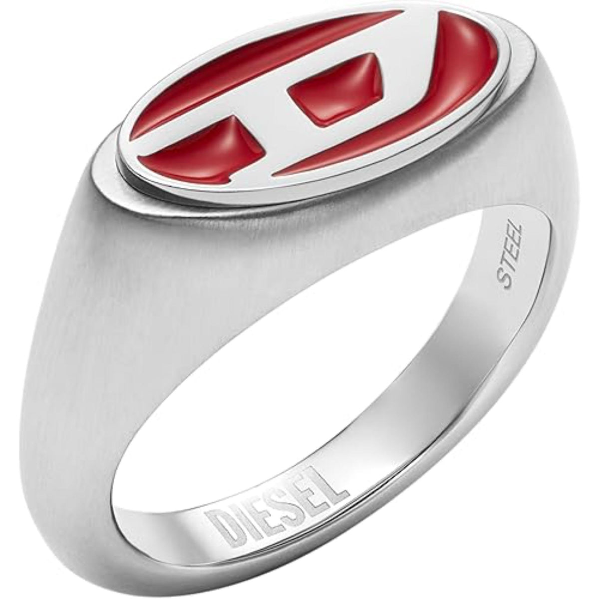 Diesel Unisex Red Lacquer Signet Ring DX1444040-9