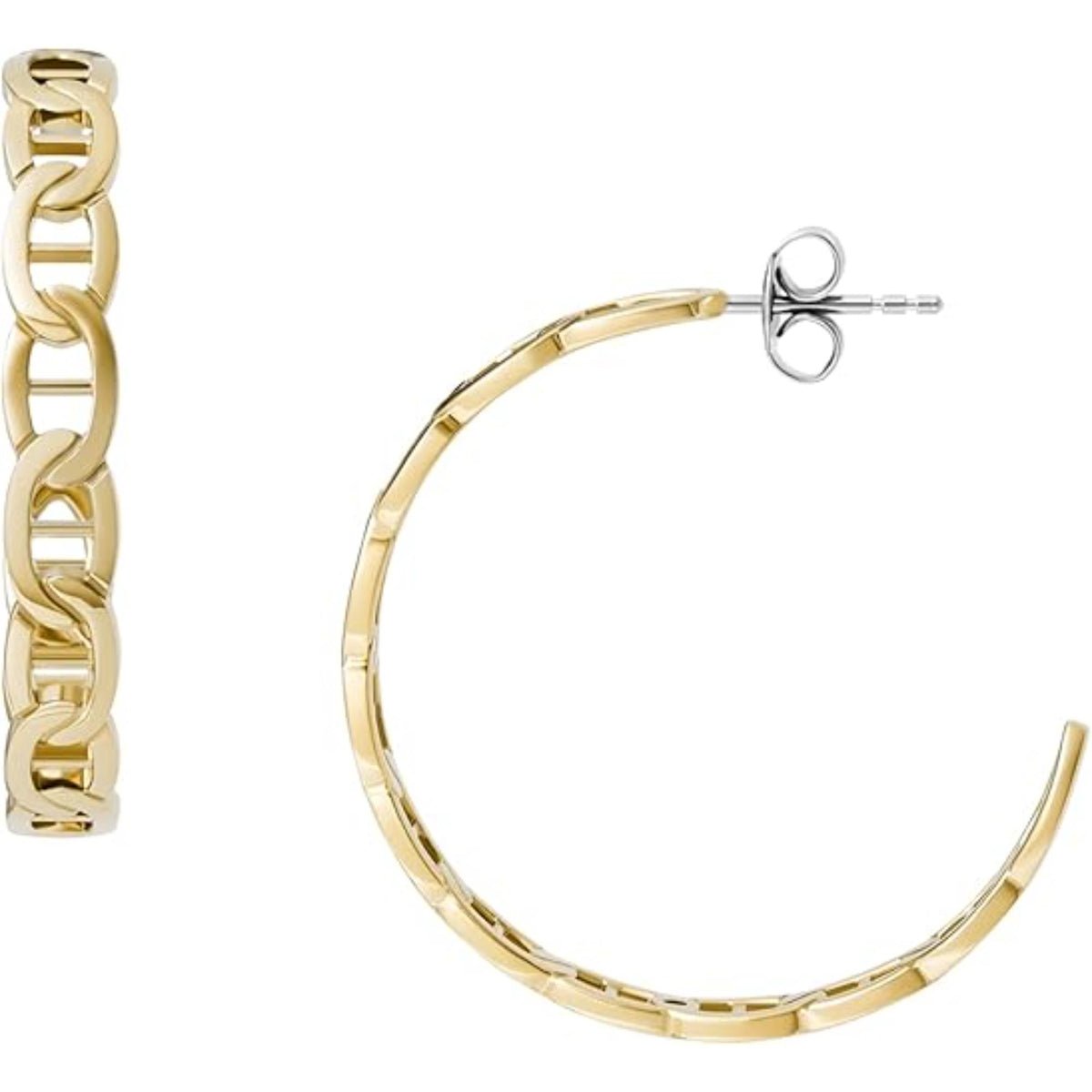 Fossil Heritage D-Link Gold-Tone Hoop Earrings JF04781710