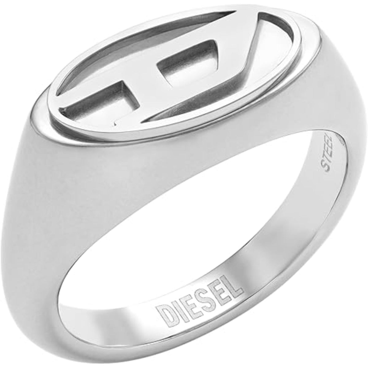Diesel Unisex Stainless Steel Logo Signet Ring DX1475040-7