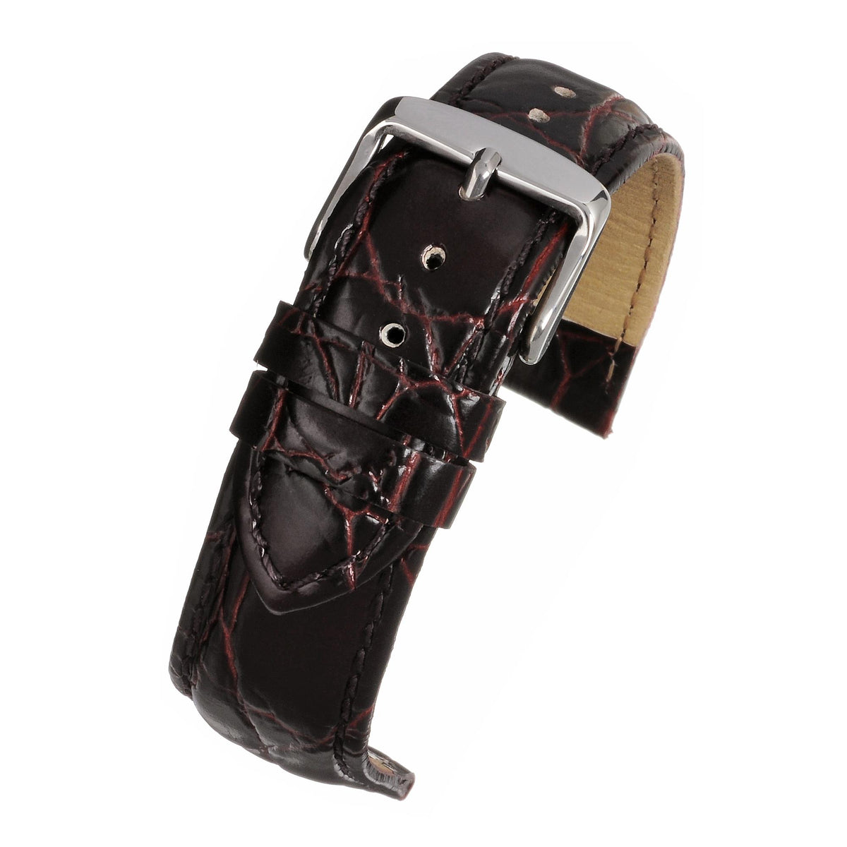 LBS Brown Super Crocodile Grain Watch Strap WH501/20 