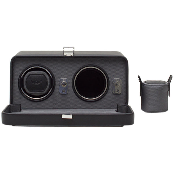 WOLF Windsor Black Double Watch Winder 4526029 - WatchNation