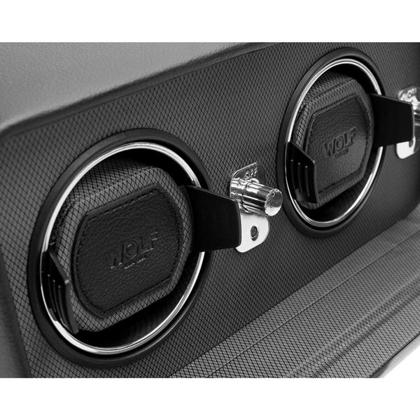 WOLF Windsor Black Double Watch Winder 4526029 - WatchNation