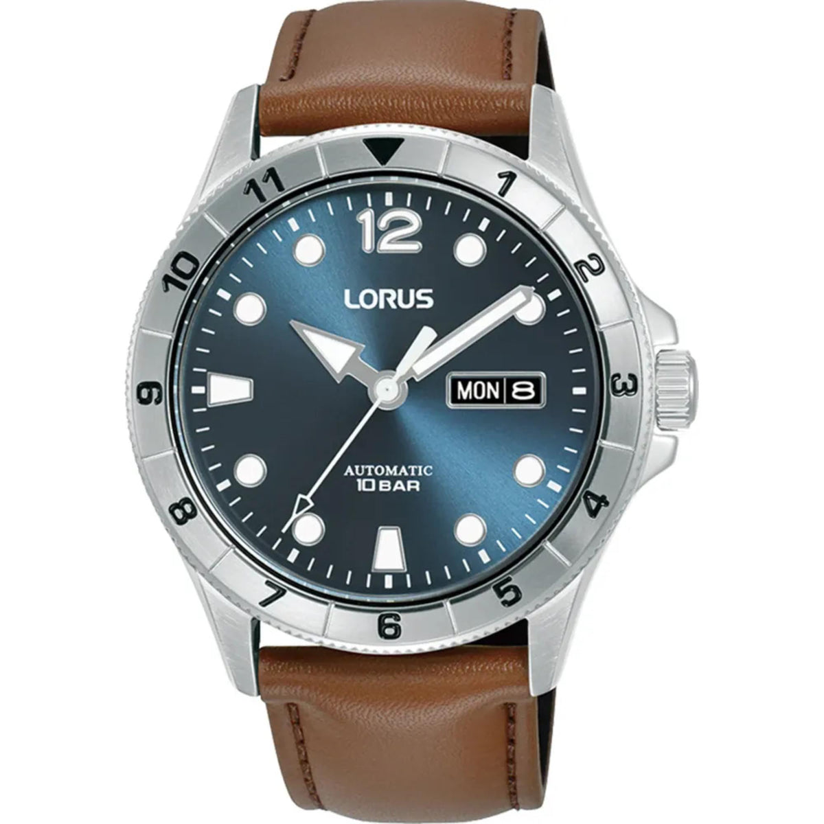 Lorus Sport Classic Blue Sunray Dial Leather Strap Mens Watch RL469BX9