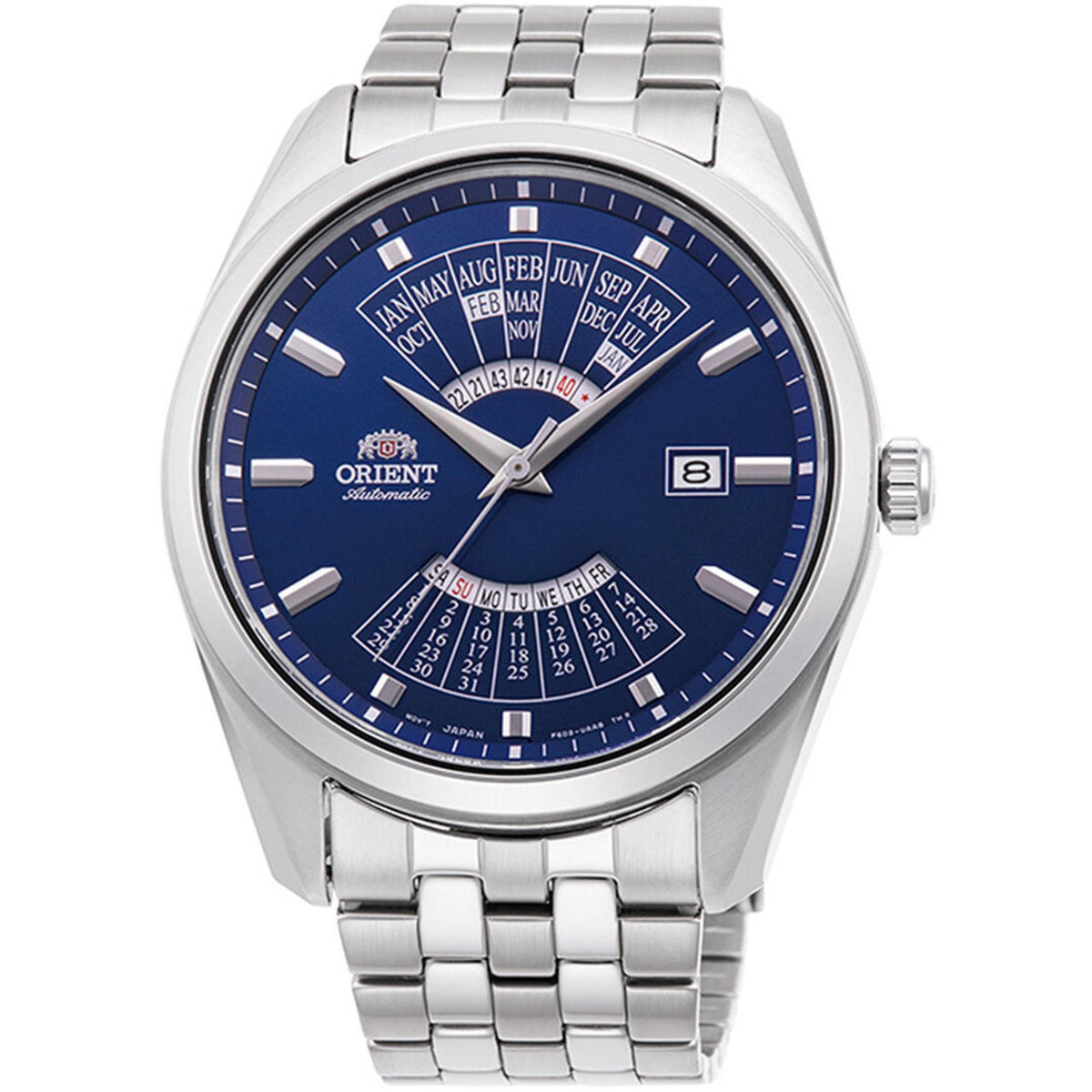 Orient Multi-Year Calendar Blue Dial automatic watch RA-BA0003L30B front view