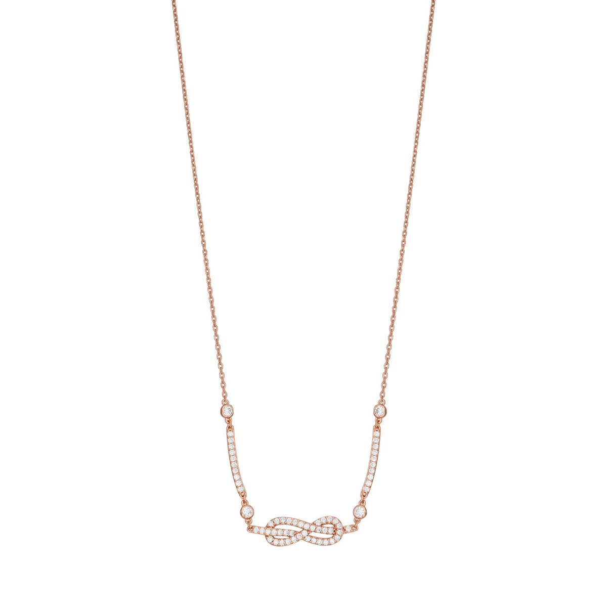 Emporio Armani rose gold-tone brass station necklace with crystal infinity pendant