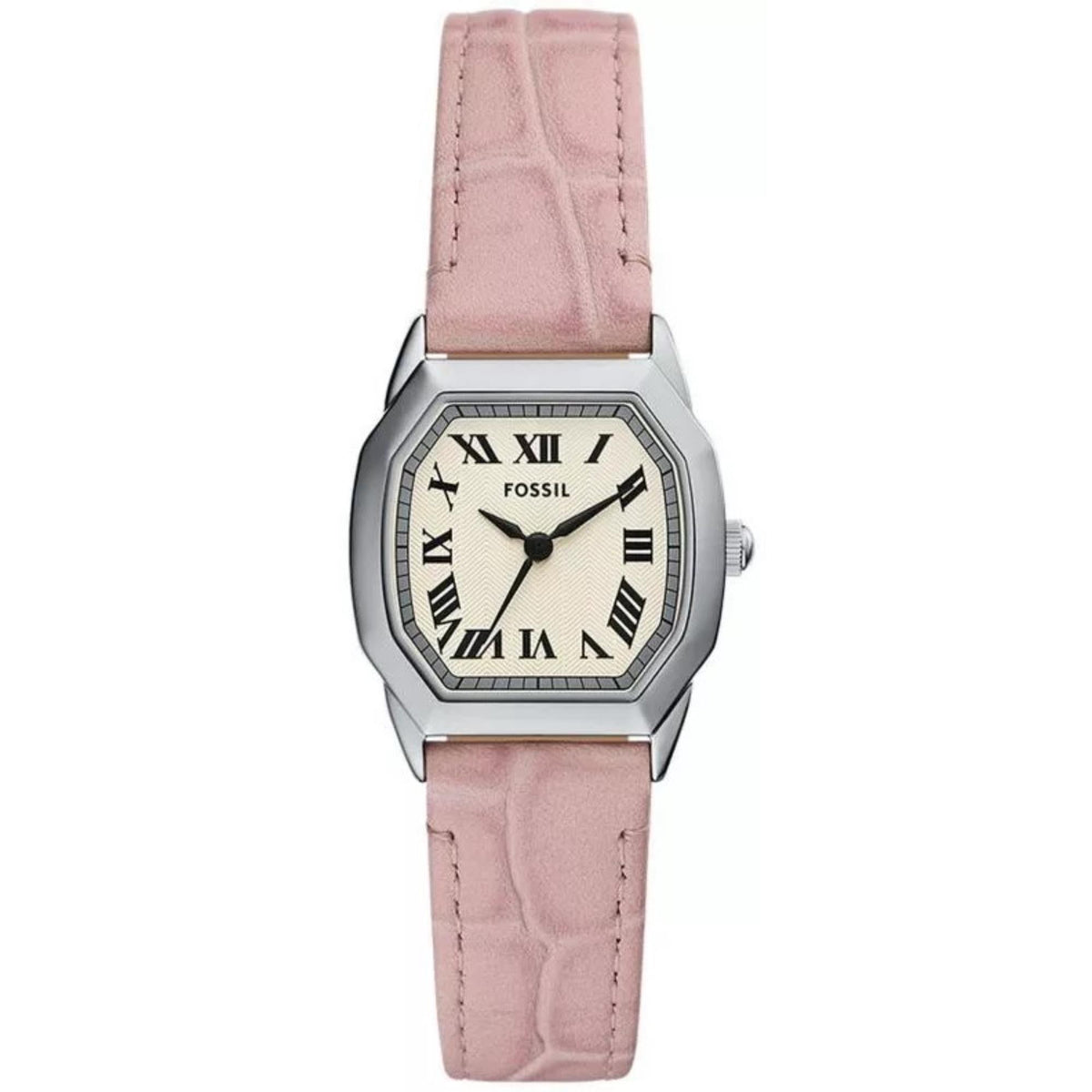 Fossil Harlow Cream Dial Pink Leather Strap Ladies Watch ES5406