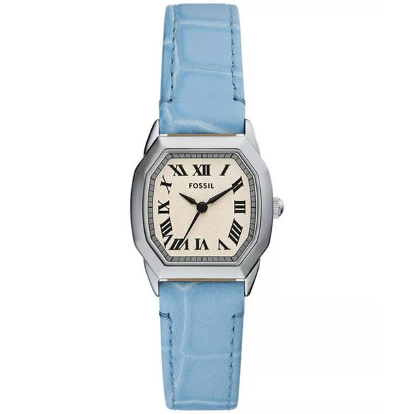 Fossil Harlow Cream Dial Light Blue Ladies Watch ES5405