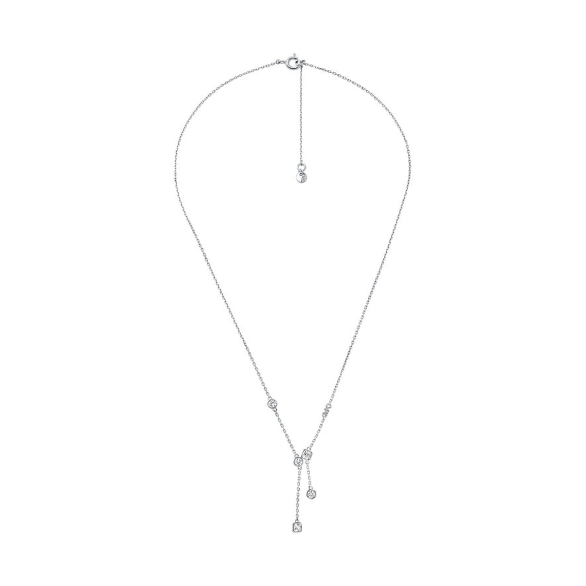 Michael Kors sterling silver pendant necklace with dangling charms