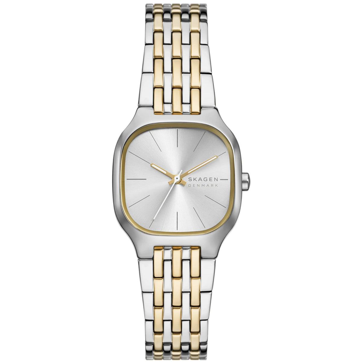 Front View of Skagen Mellem Lille SKW3160 Silver Dial Two-Tone Bracelet Watch