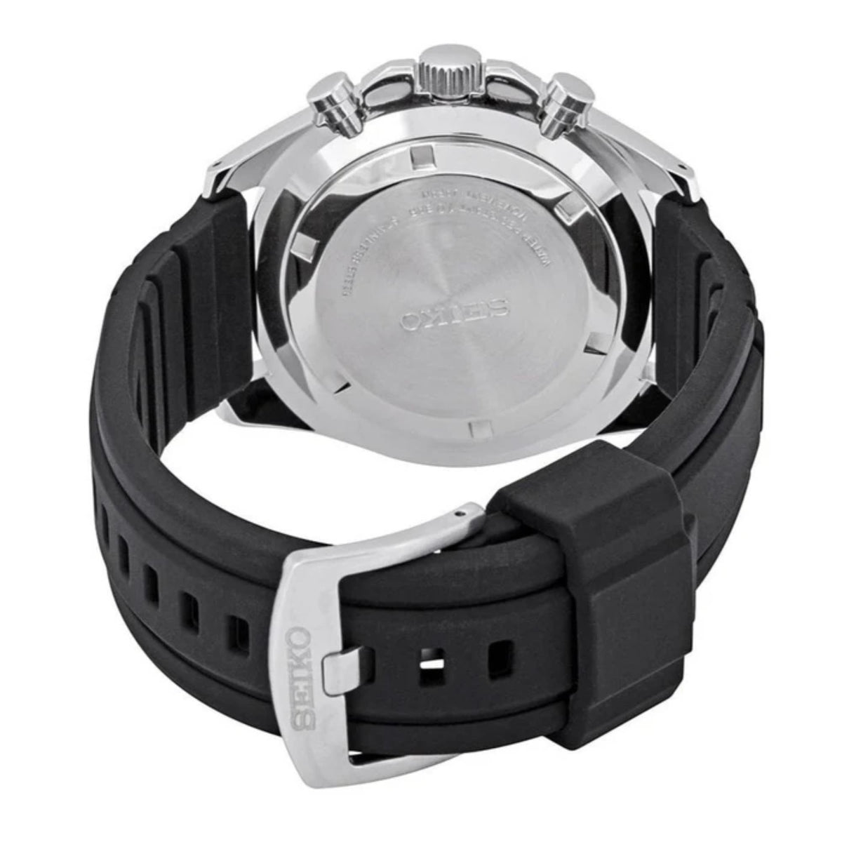 Seiko Essentials SSB349P1 stainless steel case back view
